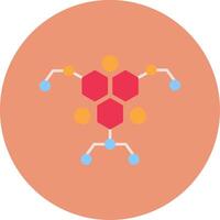 Molecule Flat Circle Icon vector