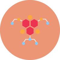 Molecule Flat Circle Icon vector