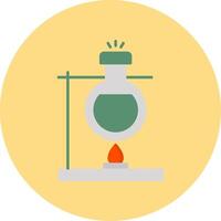 Bunsen Burner Flat Circle Icon vector