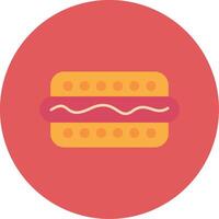 Hot Dog Flat Circle Icon vector