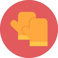 Kitchen Gloves Flat Circle Icon vector
