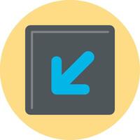 Down Left Flat Circle Icon vector