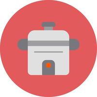 Rice Cooker Flat Circle Icon vector