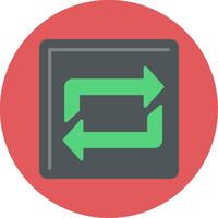 Repeat Flat Circle Icon vector