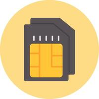 Sim Flat Circle Icon vector