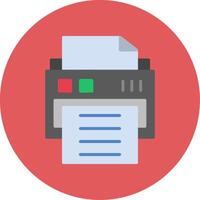 Printer Flat Circle Icon vector