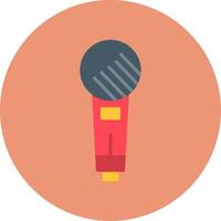 Mic Flat Circle Icon vector