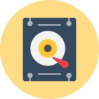 Hard Disk Flat Circle Icon vector