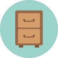 Filling Cabinet Flat Circle Icon vector