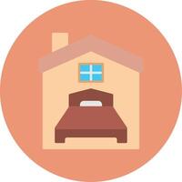 Bedroom Flat Circle Icon vector