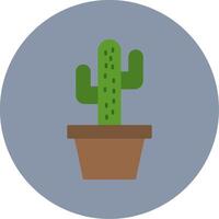 Cactus Flat Circle Icon vector