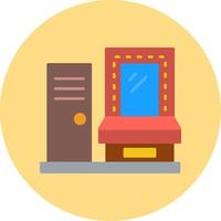 Dressing Room Flat Circle Icon vector