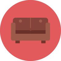 Sofa Bed Flat Circle Icon vector