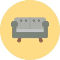 Sofa Flat Circle Icon vector