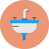 Washbasin Flat Circle Icon vector