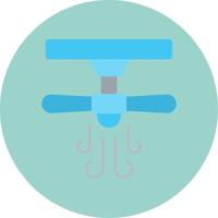 Ceiling Fan Flat Circle Icon vector