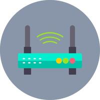 Wifi Router Flat Circle Icon vector