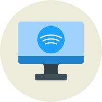 Smart Tv Flat Circle Icon vector