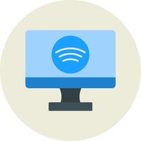 Smart Tv Flat Circle Icon vector