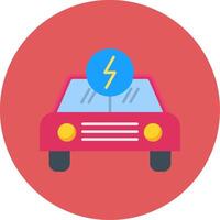 Electric Car Flat Circle Icon vector