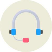 auriculares plano circulo icono vector