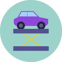 Car Lift Flat Circle Icon vector