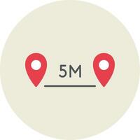Distance Flat Circle Icon vector