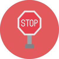 Stop Flat Circle Icon vector