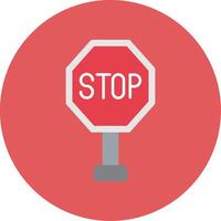 Stop Flat Circle Icon vector