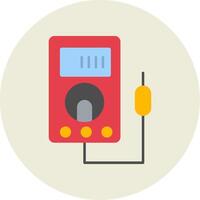 Voltmeter Flat Circle Icon vector