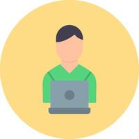 Working Flat Circle Icon vector