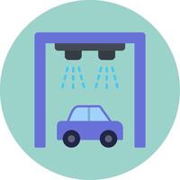 Car Wash Flat Circle Icon vector