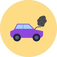 Broken Car Flat Circle Icon vector