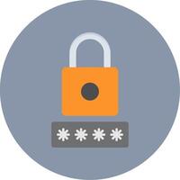 Security Pin Flat Circle Icon vector
