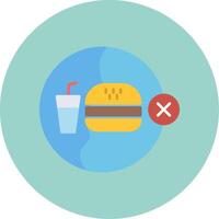 No Junk Food Flat Circle Icon vector