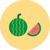 Watermelon Flat Circle Icon vector