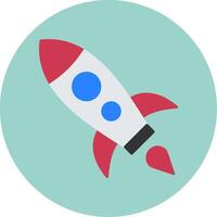 Rocket Flat Circle Icon vector