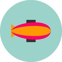 Zeppelin Flat Circle Icon vector