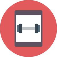 Online Workout Flat Circle Icon vector