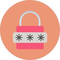 Password Flat Circle Icon vector