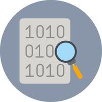 Code Search Flat Circle Icon vector