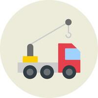 Crane Flat Circle Icon vector