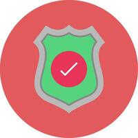 Sheild Flat Circle Icon vector