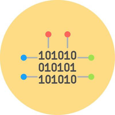 Binary Code Flat Circle Icon