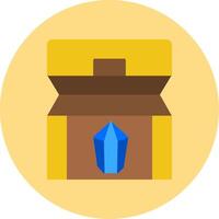 Treasure chest Flat Circle Icon vector