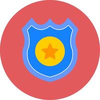 Police Badge Flat Circle Icon vector