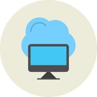 Cloud Computing Flat Circle Icon vector