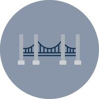 Bridge Flat Circle Icon vector