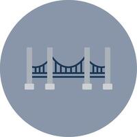 Bridge Flat Circle Icon vector