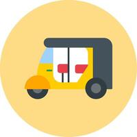 Rickshaw Flat Circle Icon vector